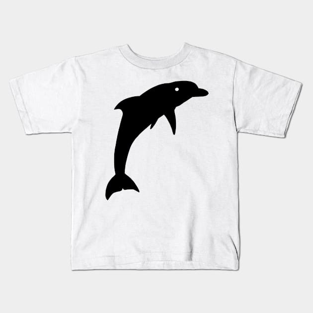 Dolphin Black Silhouette Animal Pet Cool Style Kids T-Shirt by gin3art